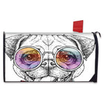 Hipster Pug Print Mailbox Cover