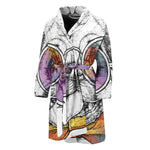 Hipster Pug Print Men's Bathrobe