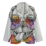 Hipster Pug Print Men's Blazer