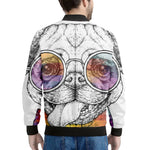 Hipster Pug Print Men's Bomber Jacket