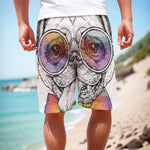 Hipster Pug Print Men's Cargo Shorts