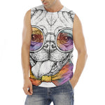 Hipster Pug Print Men's Fitness Tank Top