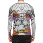 Hipster Pug Print Men's Long Sleeve Rash Guard