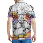 Hipster Pug Print Men's Polo Shirt