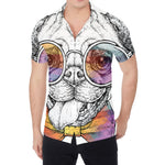 Hipster Pug Print Men's Shirt