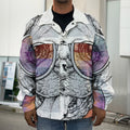 Hipster Pug Print Men's Shirt Jacket