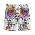 Hipster Pug Print Men's Sports Shorts