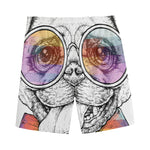 Hipster Pug Print Men's Sports Shorts