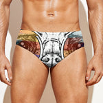 Hipster Pug Print Men's Swim Briefs