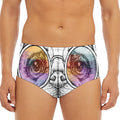 Hipster Pug Print Men's Triangle Swim Briefs