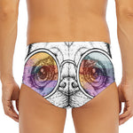 Hipster Pug Print Men's Triangle Swim Briefs