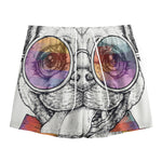 Hipster Pug Print Mesh Shorts