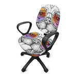 Hipster Pug Print Office Chair Cover