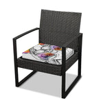 Hipster Pug Print Outdoor Seat Cushion Cover