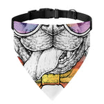Hipster Pug Print Over The Collar Dog Bandana