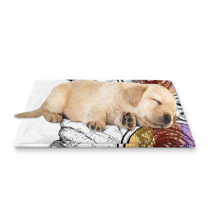 Hipster Pug Print Pet Cooling Mat Cover