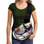 Hipster Pug Print Pet Sling Carrier