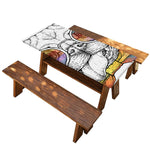 Hipster Pug Print Picnic Table Cover