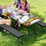 Hipster Pug Print Picnic Table Cover