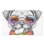 Hipster Pug Print Polyester Doormat