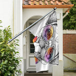 Hipster Pug Print Polyester Flag