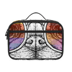 Hipster Pug Print Portable Lunch Bag