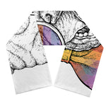 Hipster Pug Print Scarf