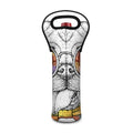 Hipster Pug Print Single Neoprene Wine Tote