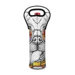 Hipster Pug Print Single Neoprene Wine Tote