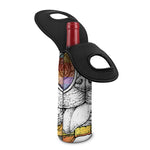 Hipster Pug Print Single Neoprene Wine Tote