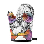 Hipster Pug Print Single Oven Mitt