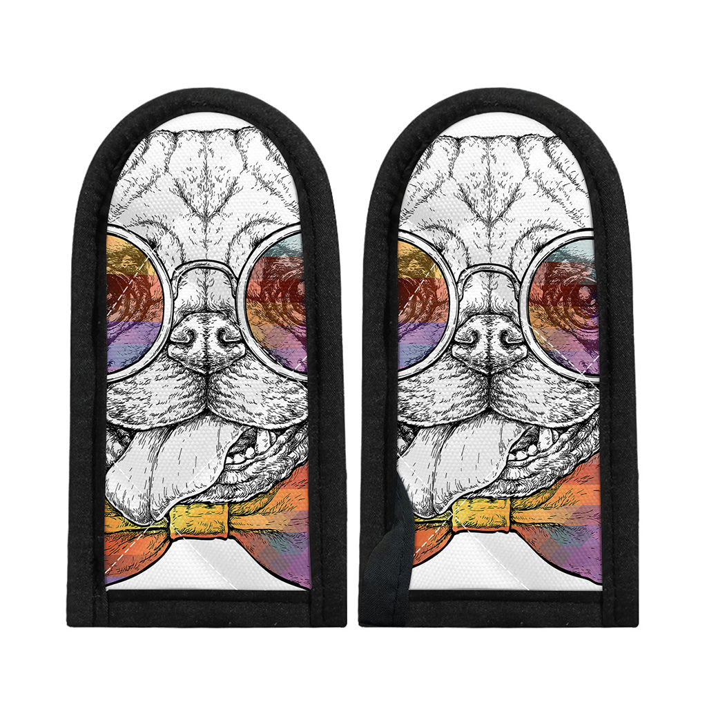 Hipster Pug Print Skillet Handle Cover