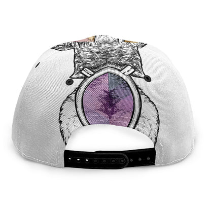 Hipster Pug Print Snapback Cap