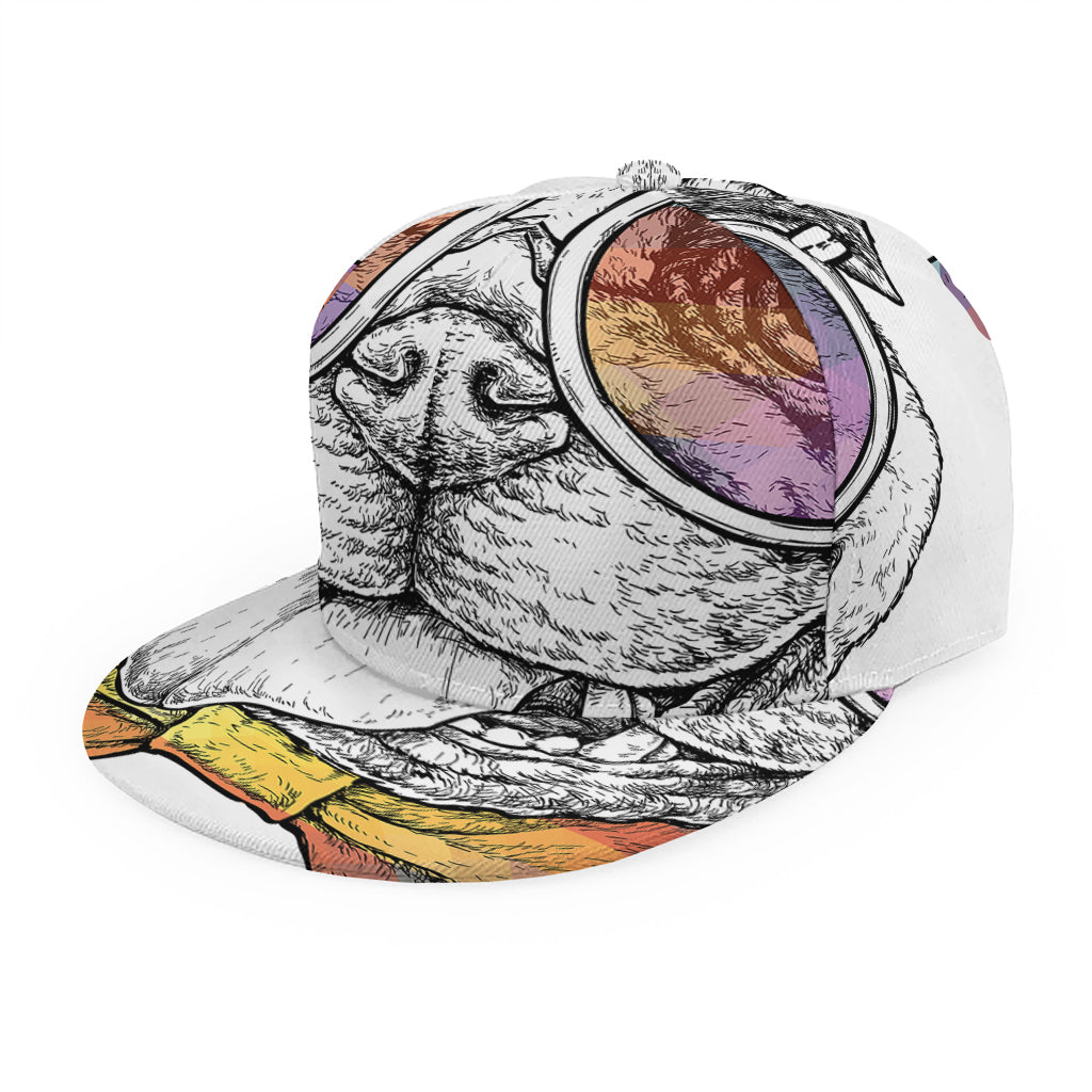 Hipster Pug Print Snapback Cap