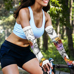 Hipster Pug Print Sun Protection Arm Sleeves