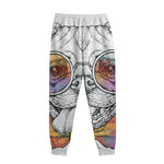 Hipster Pug Print Sweatpants