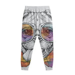 Hipster Pug Print Sweatpants
