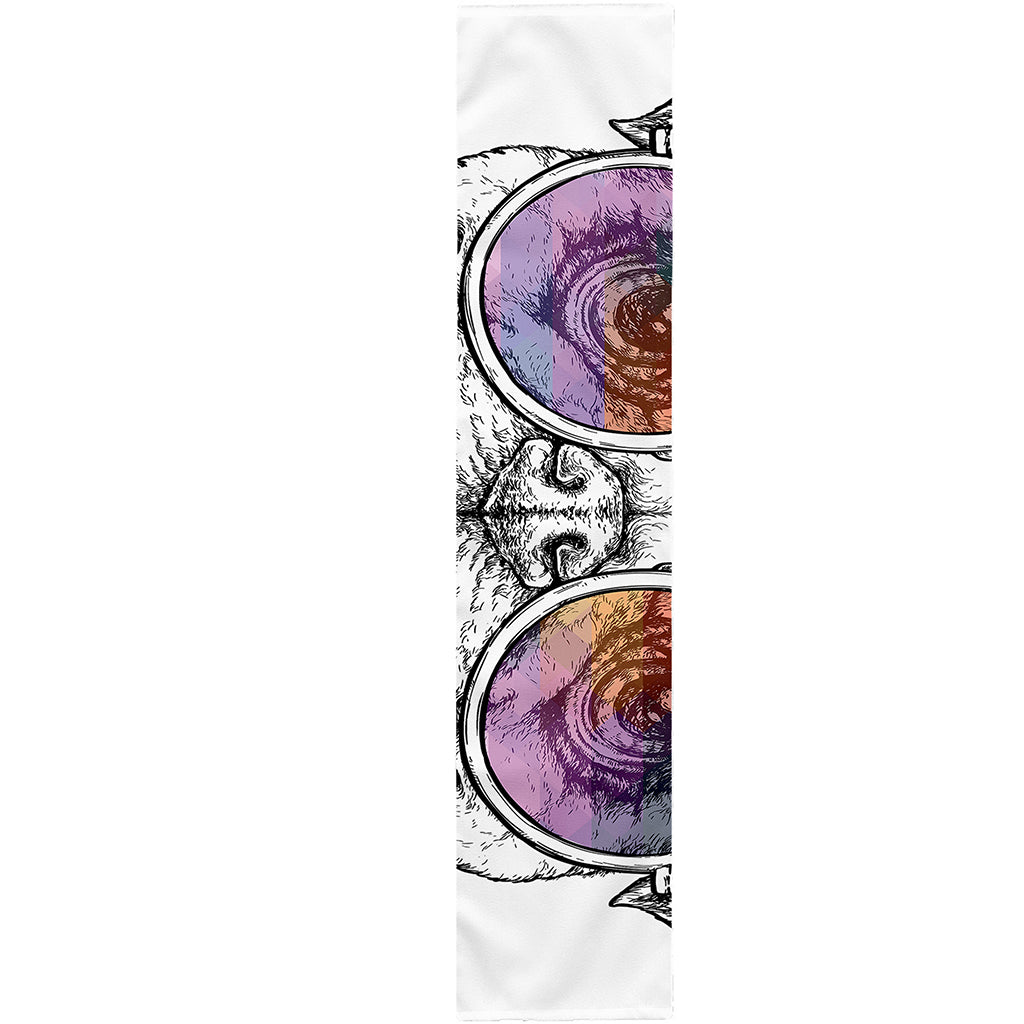 Hipster Pug Print Table Runner