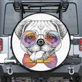 Hipster Pug Print Tire Cover With Camera Hole