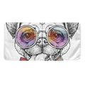Hipster Pug Print Towel