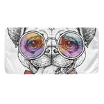 Hipster Pug Print Towel