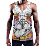 Hipster Pug Print Training Tank Top