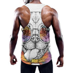 Hipster Pug Print Training Tank Top