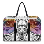 Hipster Pug Print Utility Tote Bag