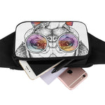 Hipster Pug Print Waist Bag