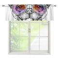 Hipster Pug Print Window Valance