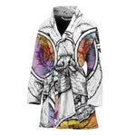 Hipster Pug Print Women's Bathrobe