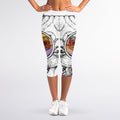 Hipster Pug Print Women's Capri Leggings