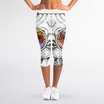 Hipster Pug Print Women's Capri Leggings