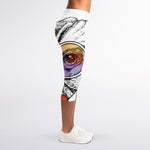 Hipster Pug Print Women's Capri Leggings